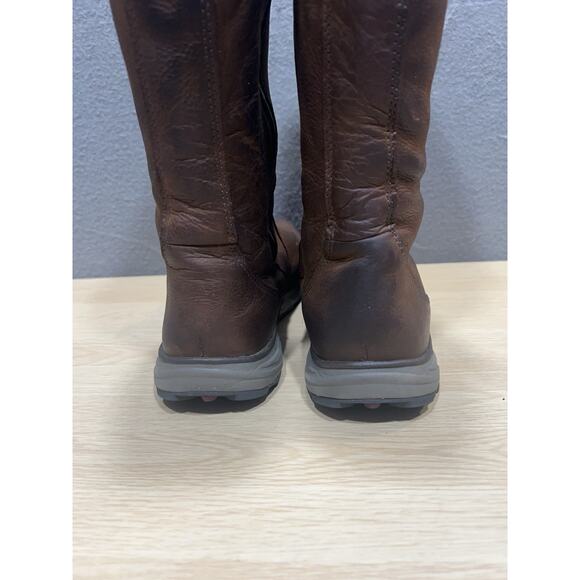 Eddie Bauer Midlite Lodge Boots Brown Leather Fleece Lined Winter Womens Size 8 - Picture 8 of 12